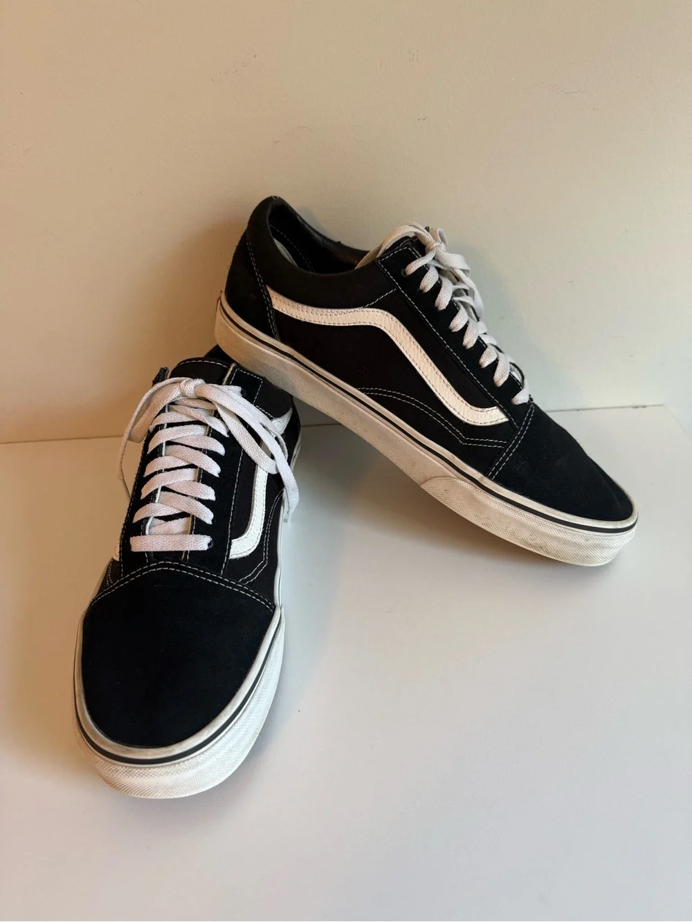 Vans Old Skool Black White Suede Canvas Skate Sneakers Men’s Size 11